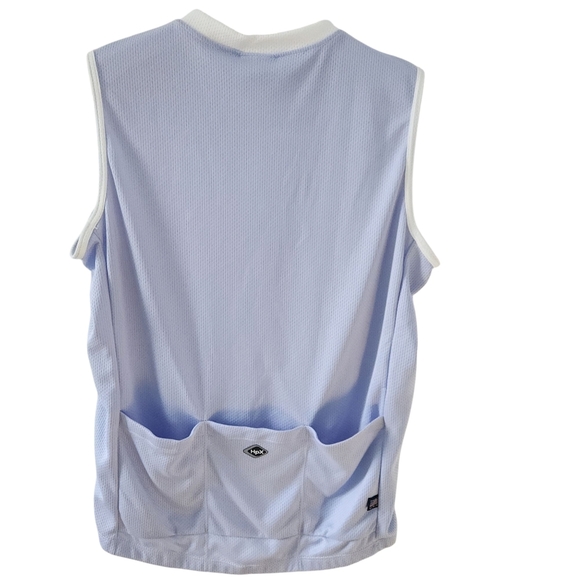 CANNONDALE Sleeveless Cycling Jersey Light Purple White Trim 3/4 zip XL like new - Picture 6 of 13